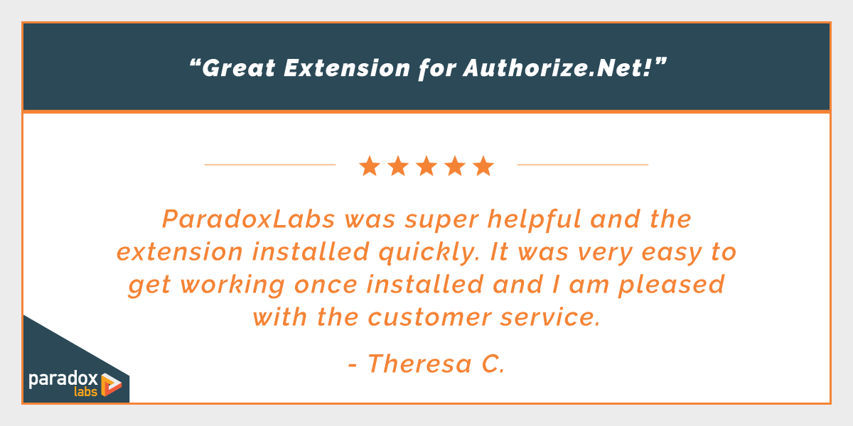 paradoxlabs's tweet photo. A little customer love for our @AuthorizeNet extension for @magento, available at no cost for a limited time:
https://t.co/cweQ7by1t4 https://t.co/gTMrznpzWO