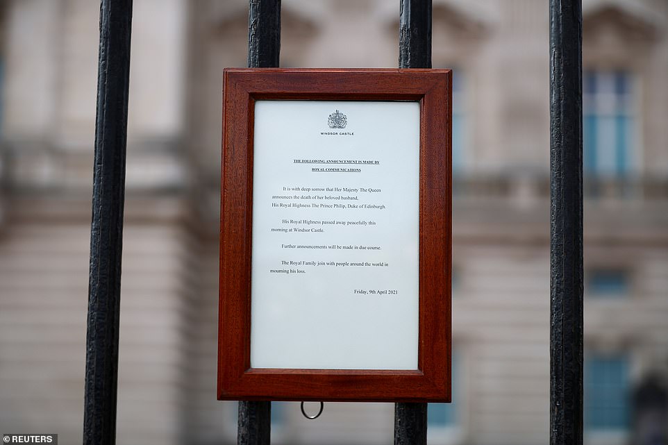 As with all major royal announcements, Prince Philip's passing was marked with a statement displayed outside Buckingham Palace  https://trib.al/rRJgk1k 