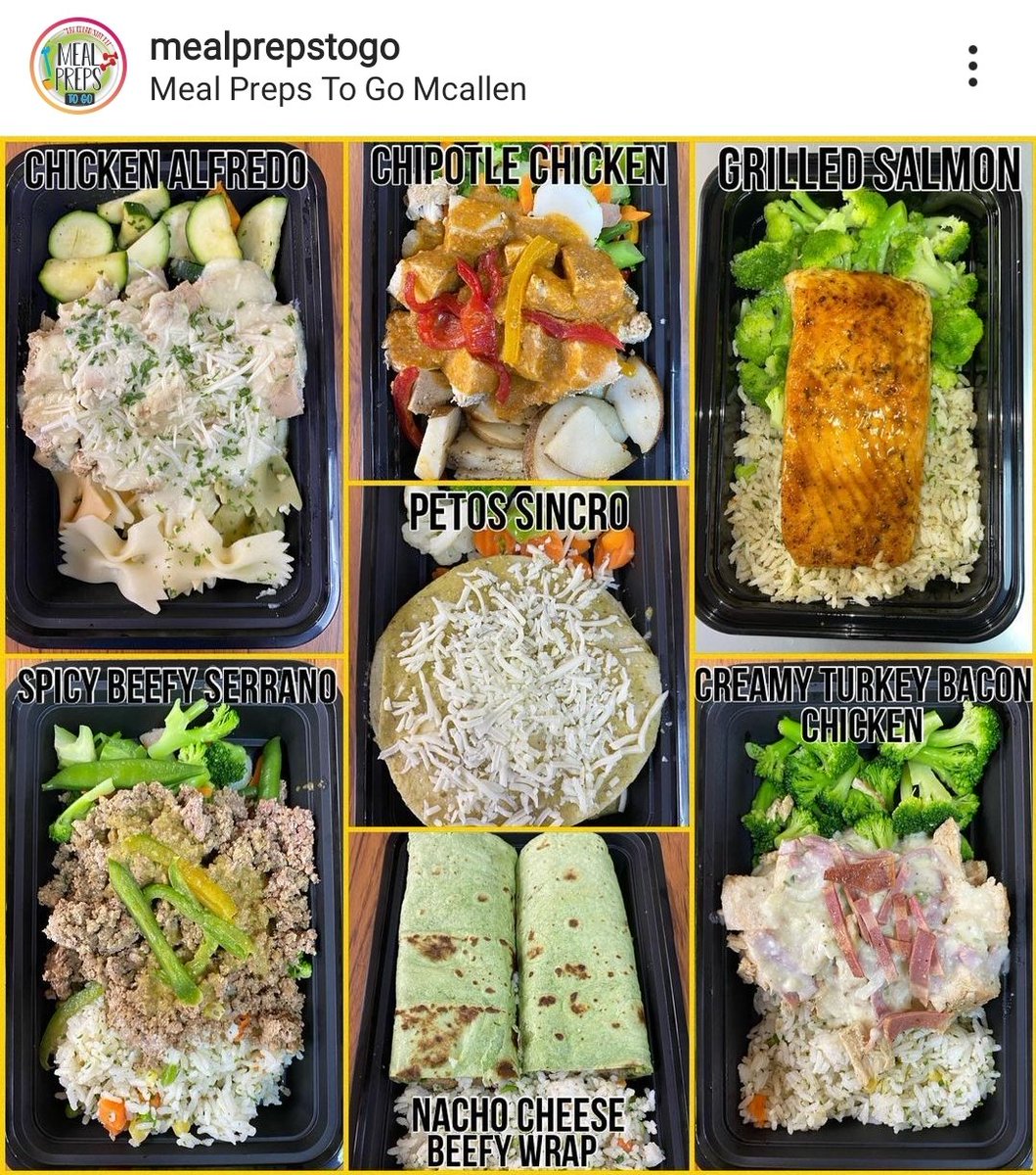 Menu from April 10th-17th 

Meal Preps To Go <3 
305 W Nolana Ave, McAllen, TX 78504

956-331-6718