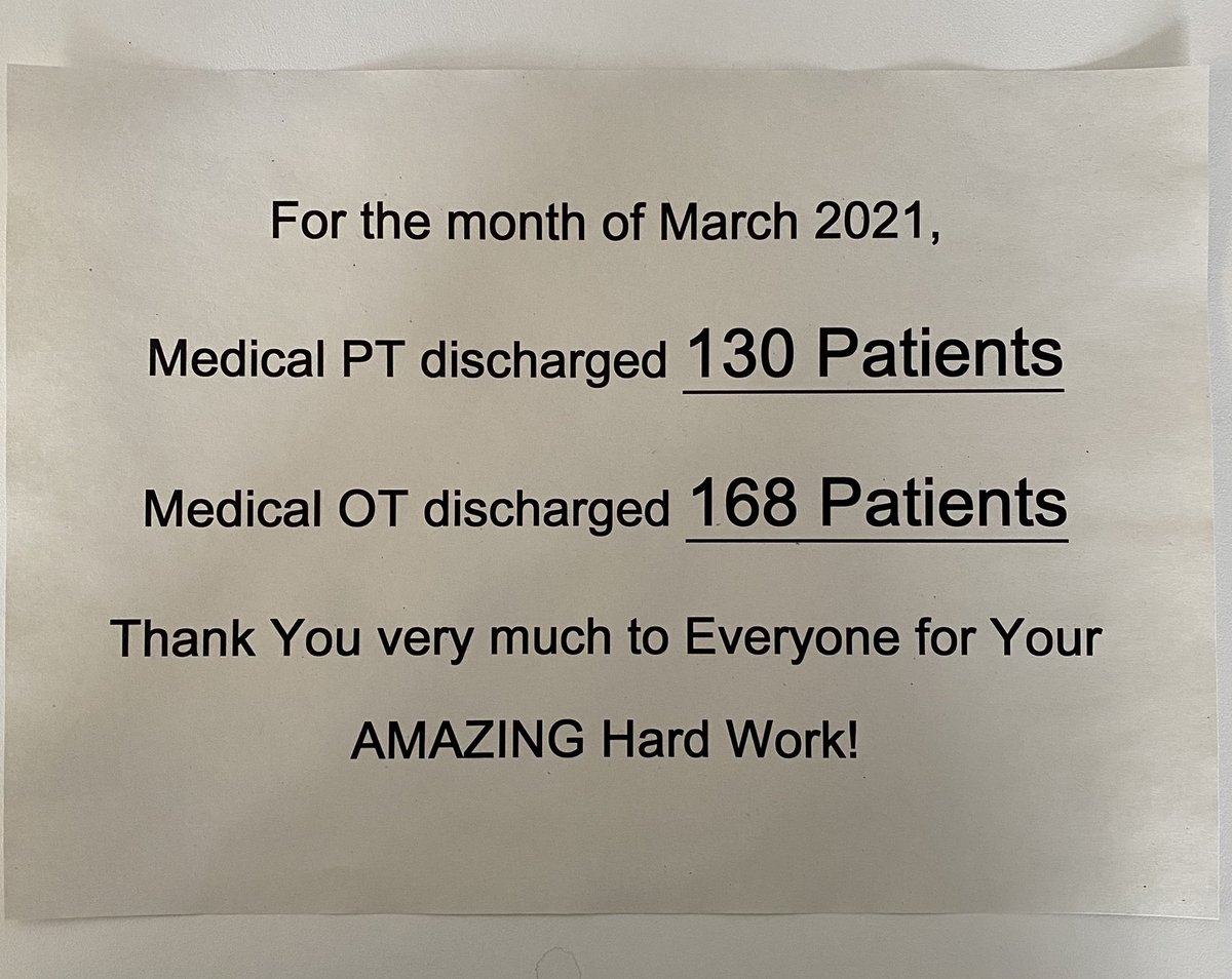 katysmith8319's tweet photo. Team Medical absolutely knocking it out the park this month! Amazing number of patients DC safely. Thanks to all involved for all your hard work! #NHS #AHP #OT #physio #physiotherapy #oneteam #RAH #rehab #discharges #patientcentredcare @findlay_joanne @NHSGGC @NHSGGCClydeAHP https://t.co/srBb90srwB