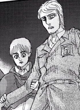 Armin clinging            Jean clinging
to Jean                         to Armin 