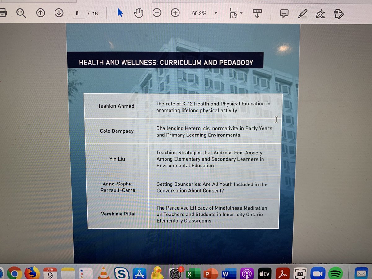 Excited to moderate ⁦<a href="/MT_OISE/">Master of Teaching</a>⁩ research to inform practice of Health &amp; Wellness: Curriculum &amp; Pedagogy with nextgen ⁦<a href="/OISEUofT/">OISEUofT</a>⁩ grads #passionpurposepromise #MTResearch2021
