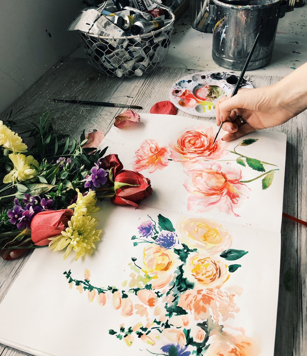 katiejoblingart's tweet photo. Loving experimenting with watercolours. They’re forcing me to slow down my creative practice. After a few weeks feeling burnt out it’s everything I need right now 🤗 https://t.co/FEPvq8RamD