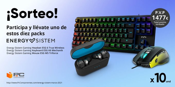 pccomponentes's tweet photo. 🚨SORTEO ÚLTIMA OPORTUNIDAD🚨

😎 ¡¡Gana uno de estos 🔟 packs Energy Sistem como traca final de nuestros Gaming Days!!

1⃣ Dale RT 🔃
2⃣ Sigue a @pccomponentes 
3⃣ Comenta con #EnergiaGamerDePcComponentes diciendo a qué videojuego le has echado más horas https://t.co/2NMHOzVI3x