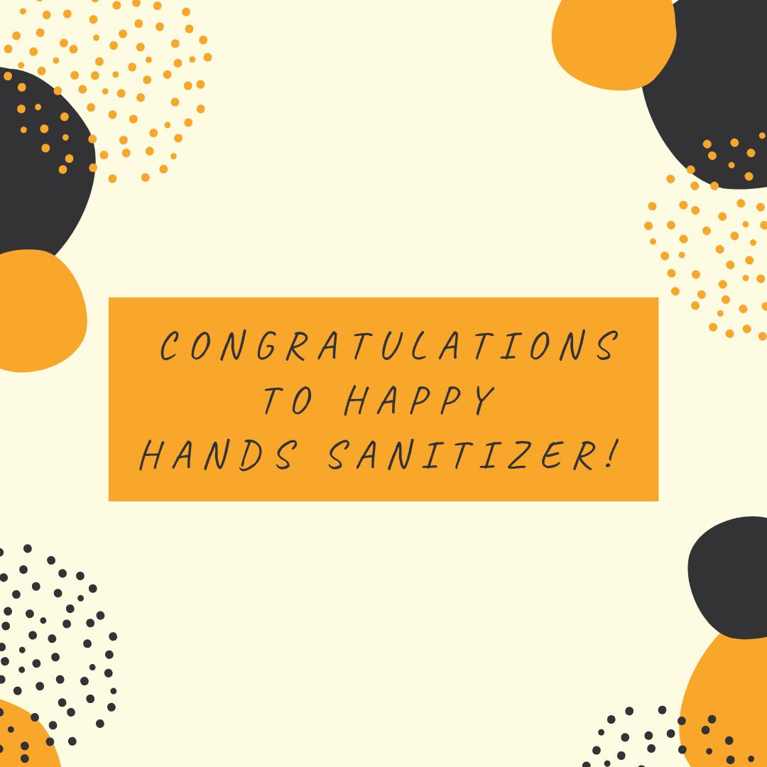 auENACTUS's tweet photo. Thank you for all of the participation in the business competition. We are happy to announce that Happy Hands Sanitizer is the winner! Congratulations! https://t.co/I8j7iwIjYP