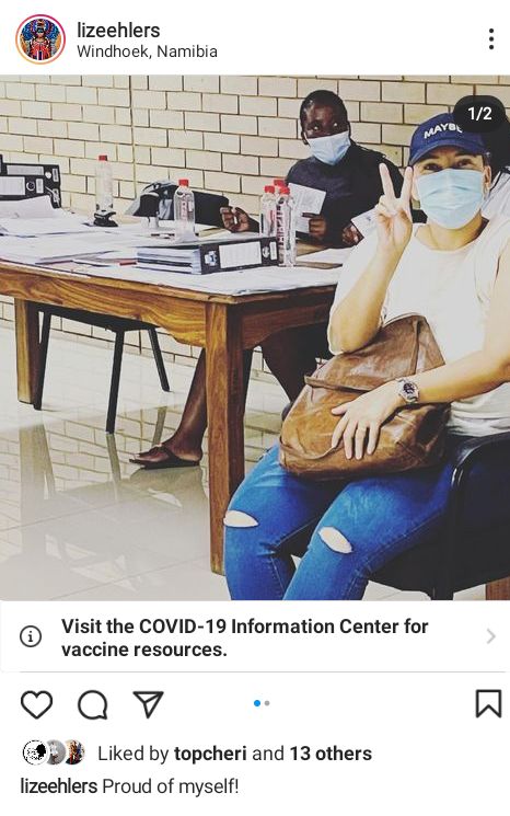 UnwrapO's tweet photo. Award winning musician and actor Lize Elhers got the Covid-19 vaccine and is the only personality to make it public. Who do you think will be next? #unwrapnews #unwrapinteractions #covid19 https://t.co/HWJ6GGR0Ib