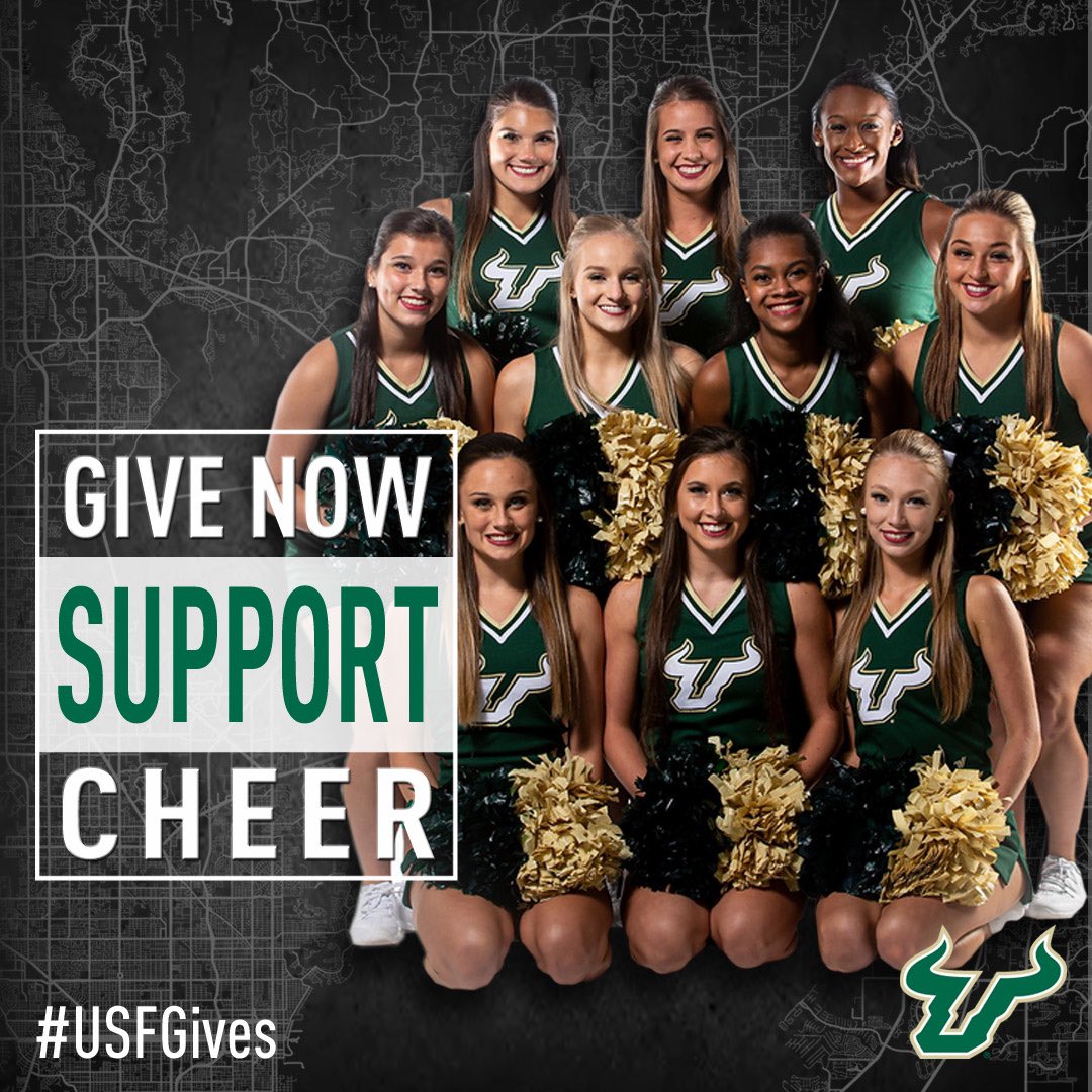 USFAllGirlCheer's tweet photo. Itβs USF Giving Week! Please consider giving to the USF Allgirl and Coed Cheer squads, where your support allows us to compete at the highest level! To donate: https://t.co/SUWPQ5Elje #USFAG #USFCheer @USFCoedCheer https://t.co/iook1Siihn