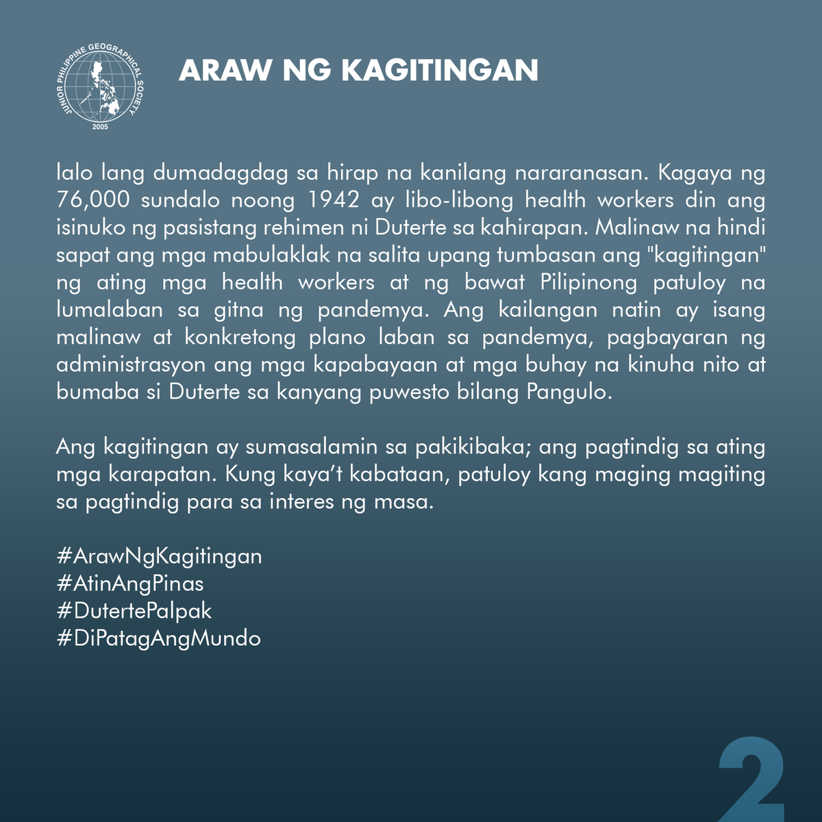 jpgs_upd's tweet photo. [PAHAYAG NG JPGS–UPD NGAYONG ARAW NG KAGITINGAN]

#ArawNgKagitingan
#AtinAngPinas
#DutertePalpak
#DiPatagAngMundo

Image Sources:
https://t.co/j3p3REBPON / https://t.co/GiS82h0UdF
https://t.co/1nd04RwOM4 / https://t.co/8VizNZ2v0M
The Commercial Dispatch / https://t.co/d5qYjnWfR5 https://t.co/1RAiptntE5