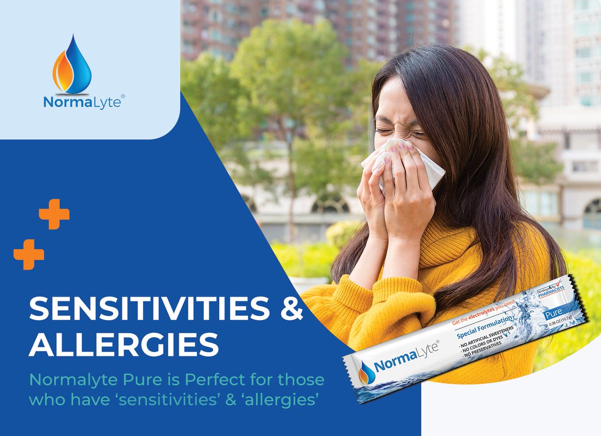 'Sensitivities &amp; Allergies'
NormaLyte Pure is perfect for those who have 'sensitivities' and 'allergies'

For more info, visit Normalyte.com