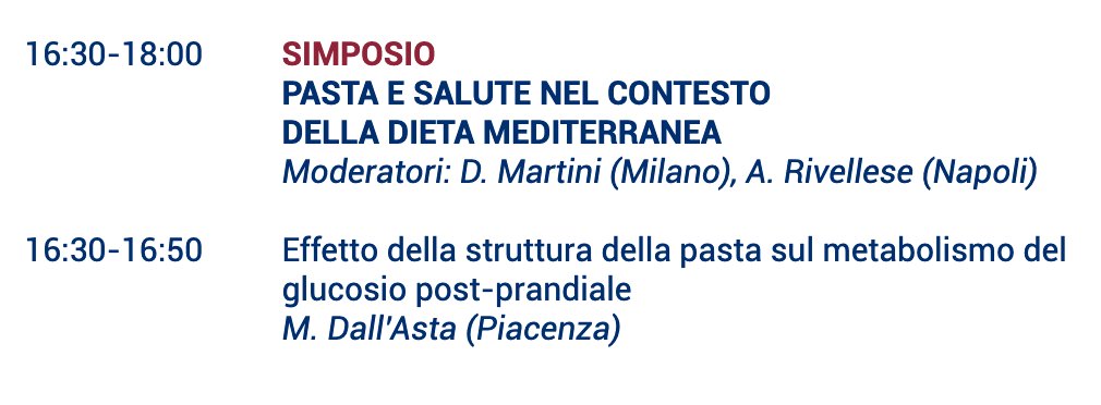 SINU_Italia's tweet photo. In questa sessione tutta al femminile del XLI Congresso Nazionale #SINU2021, le Prof.sse Dall’Asta, Scazzina e Vitale ci racconteranno le ultime evidenze sulla relazione tra le caratteristiche nutrizionali della #pasta, il metabolismo glucidico e il rischio cardiometabolico. https://t.co/yctbQjs6xK