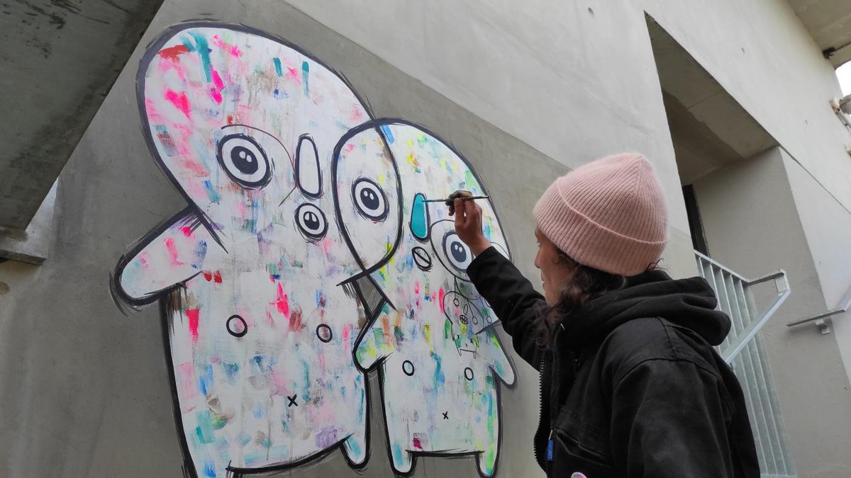 VDNRoubaix's tweet photo. #Roubaix : la série continue avec l’#artiste #Moogli au parking de la gare. https://t.co/I2nIGUzl64 https://t.co/bW63mSy490