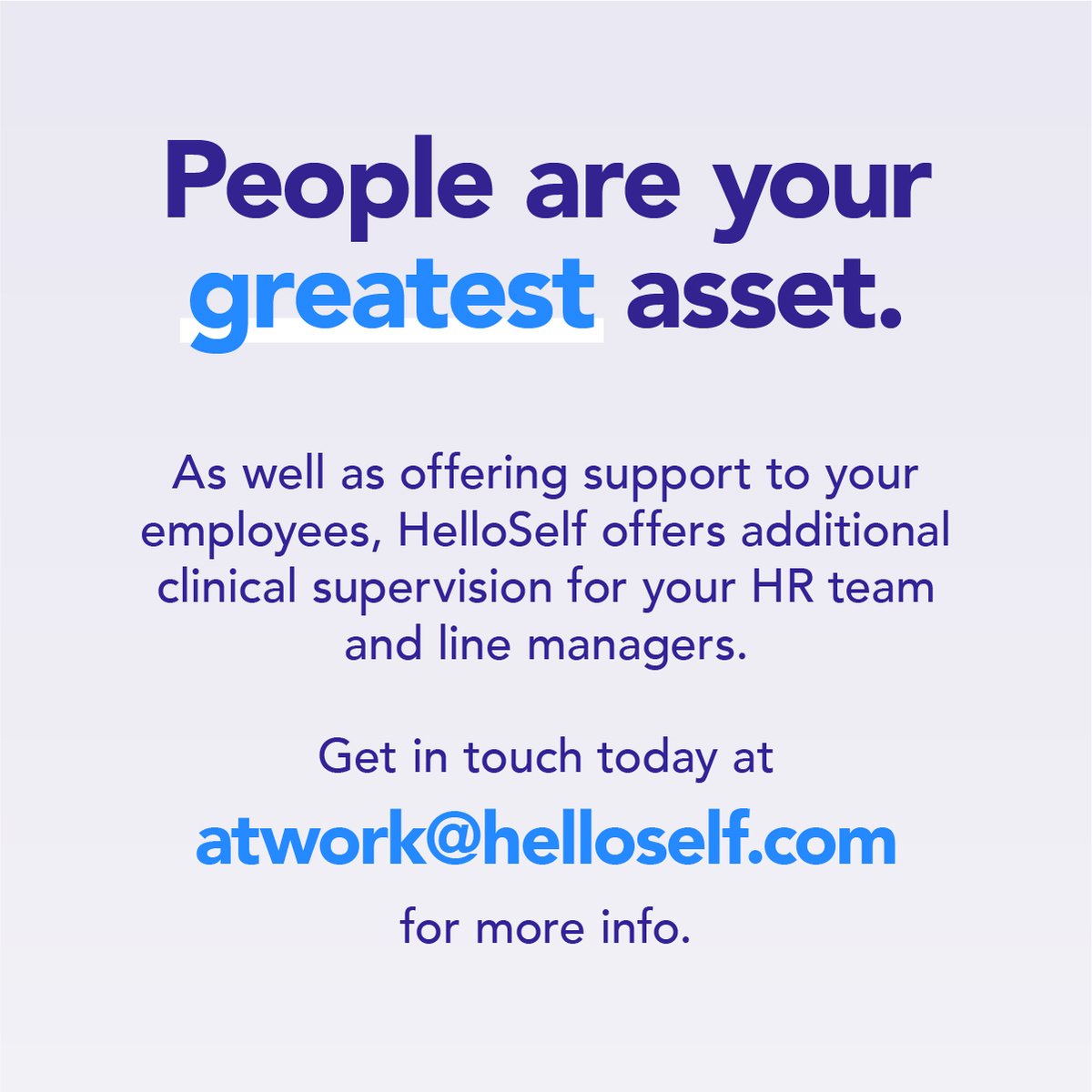 Poor #mentalhealth in the workplace isn't a case of responsibilities being shirked. Line managers want to support their employees - but many have had no training on how to do so. 
HelloSelf offers clinical supervision, so when complicated situations arrive, we're here to advise.