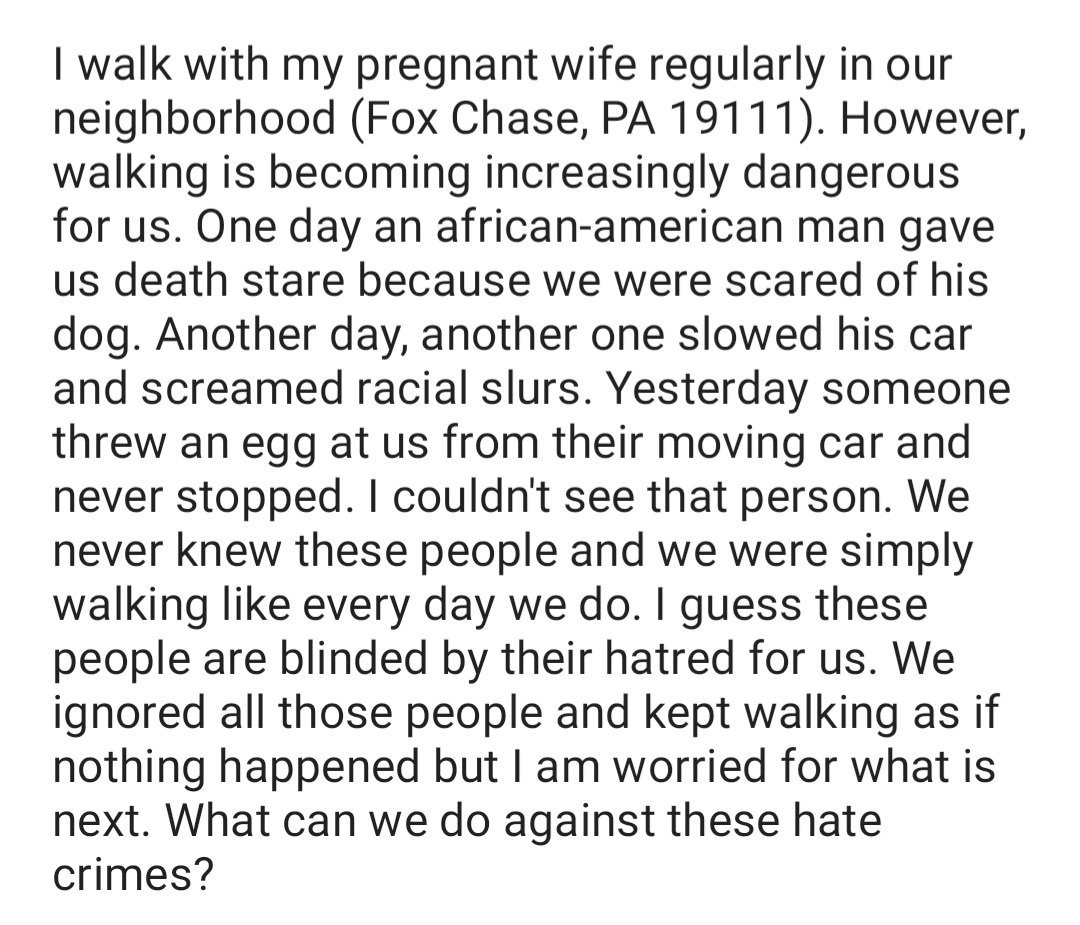 AtiqulMondal's tweet photo. @JimFKenney @MMFlint any advice @PhillyPolice #HateCrime #racism #racismiswrong https://t.co/dmVwJ6Azor