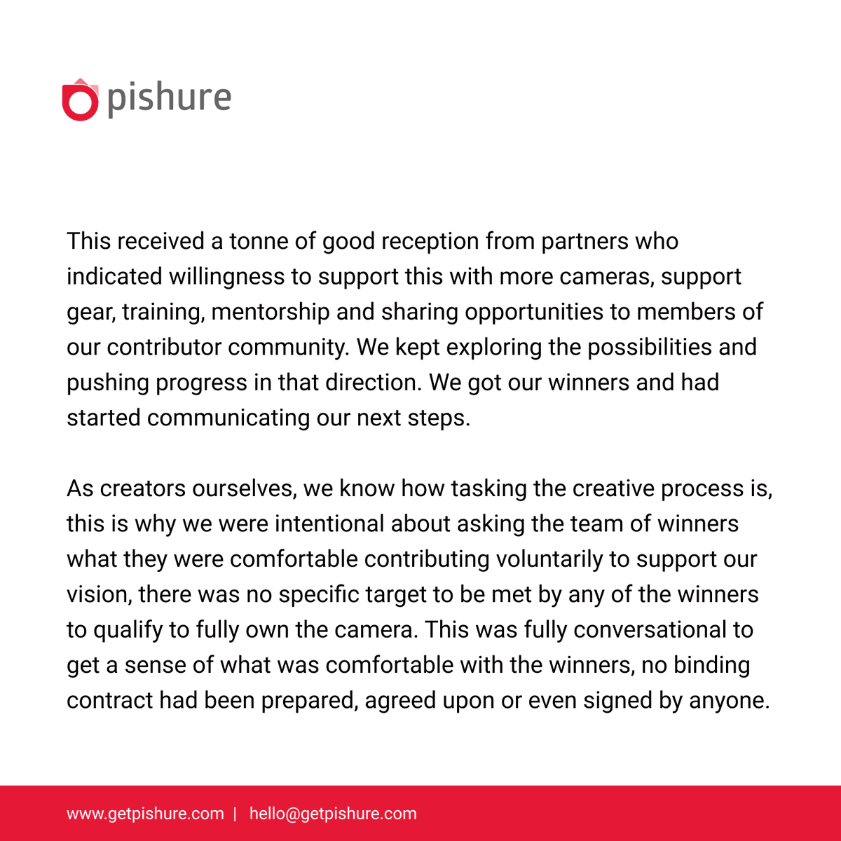 getPishure's tweet photo. While the events of the past few hours may come as an unnecessary bump in our journey, we are unshaken in our resolve to inspire visual storytelling through resonating Nigerian imagery. https://t.co/GqONGjaK4b