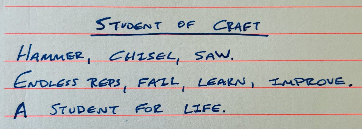 Student of Craft - Hammer, Chisel, Saw.Endless reps, fail, learn, improve.A student for life. #haiku - 2