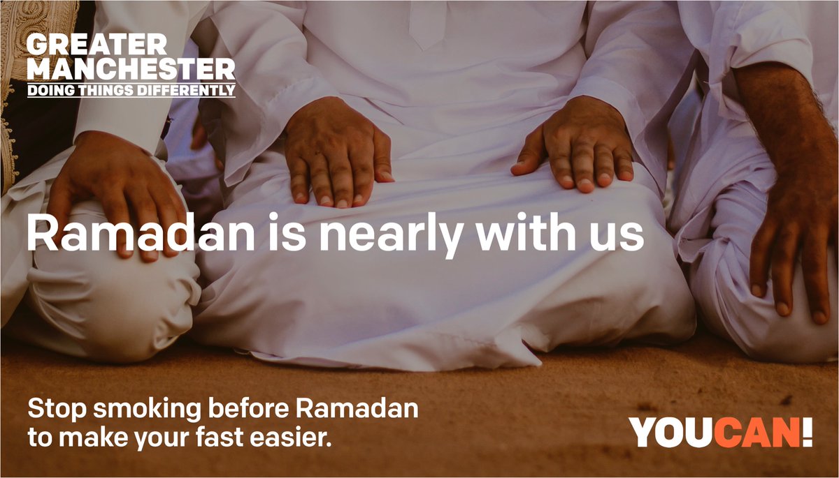 BeWellTameside's tweet image. Ramadan is just around the corner. And if you smoke, now could be the perfect time to quit to make your fast easier.
 Call Be Well today on 0161 716 2000!
 Visit YouCanGM.org for tools, tips and advice to help you quit smoking.
#YouCan
#quitforramadan
