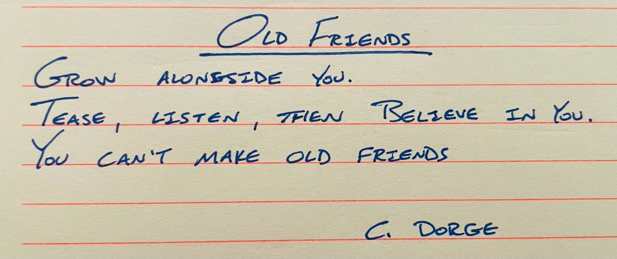 Old Friends - Grow alongside you. Tease, listen, then believe in you. You can't make old friends. #haiku - 1