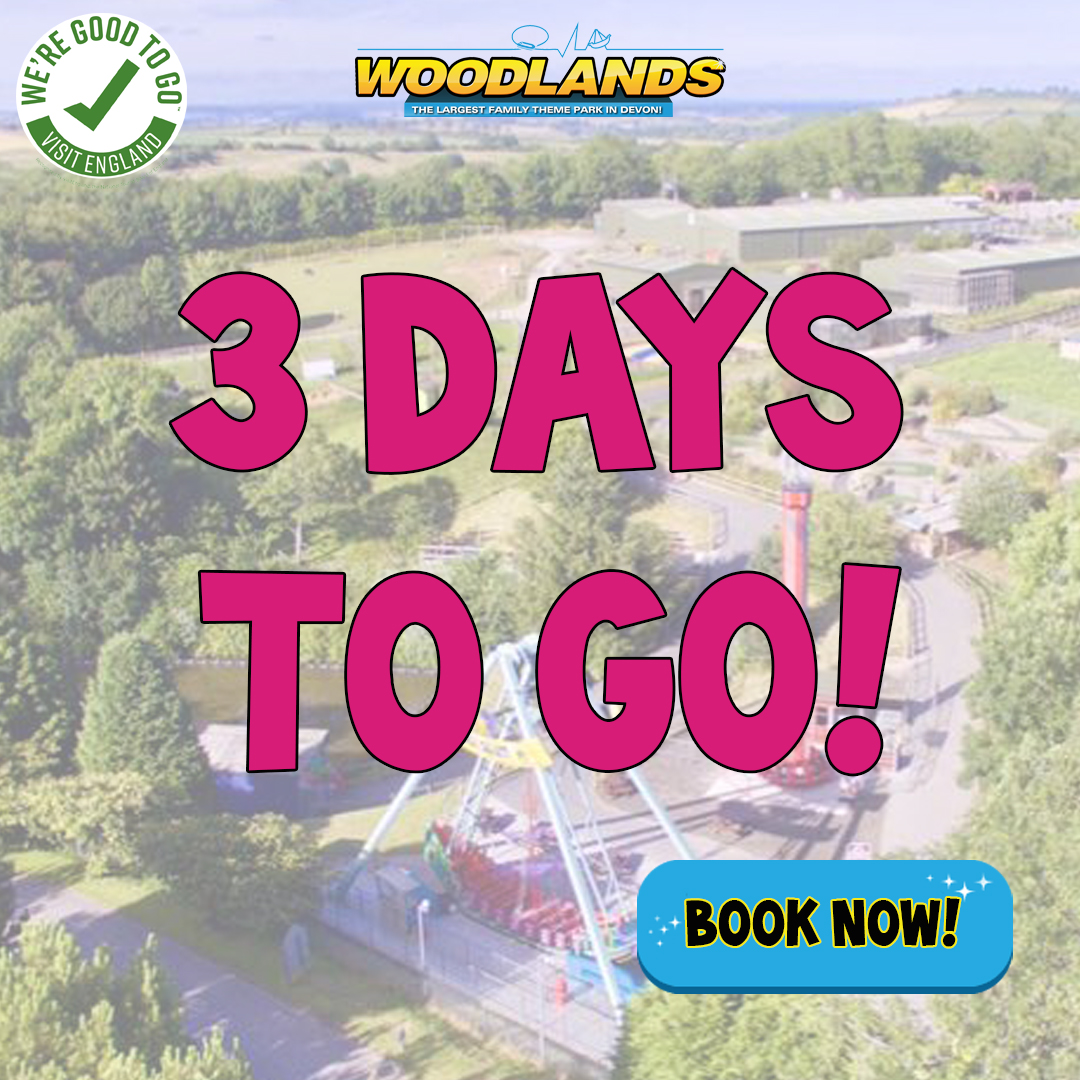 It's that Friday feeling... 
The countdown is on... 3 days to go!
Book online now at woodlandspark.com
#woodlandsfamilythemepark #familyfun #devonstopattractions #devondaysout