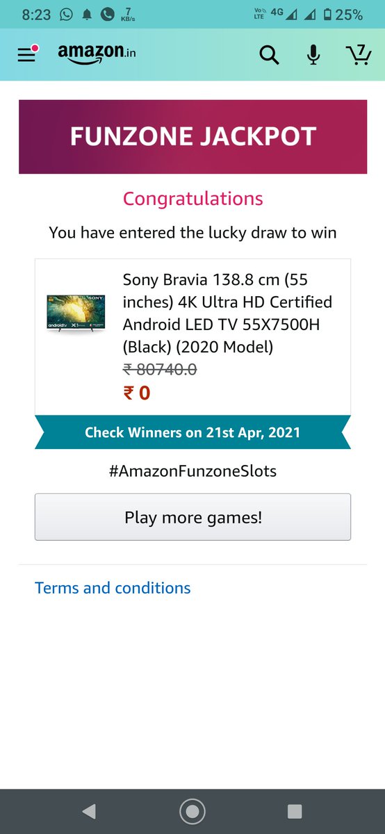 SOHAMDASBISWAS1's tweet image. #AmazonFunzoneSlots
@amazonIN @amazon 
Lucky draw