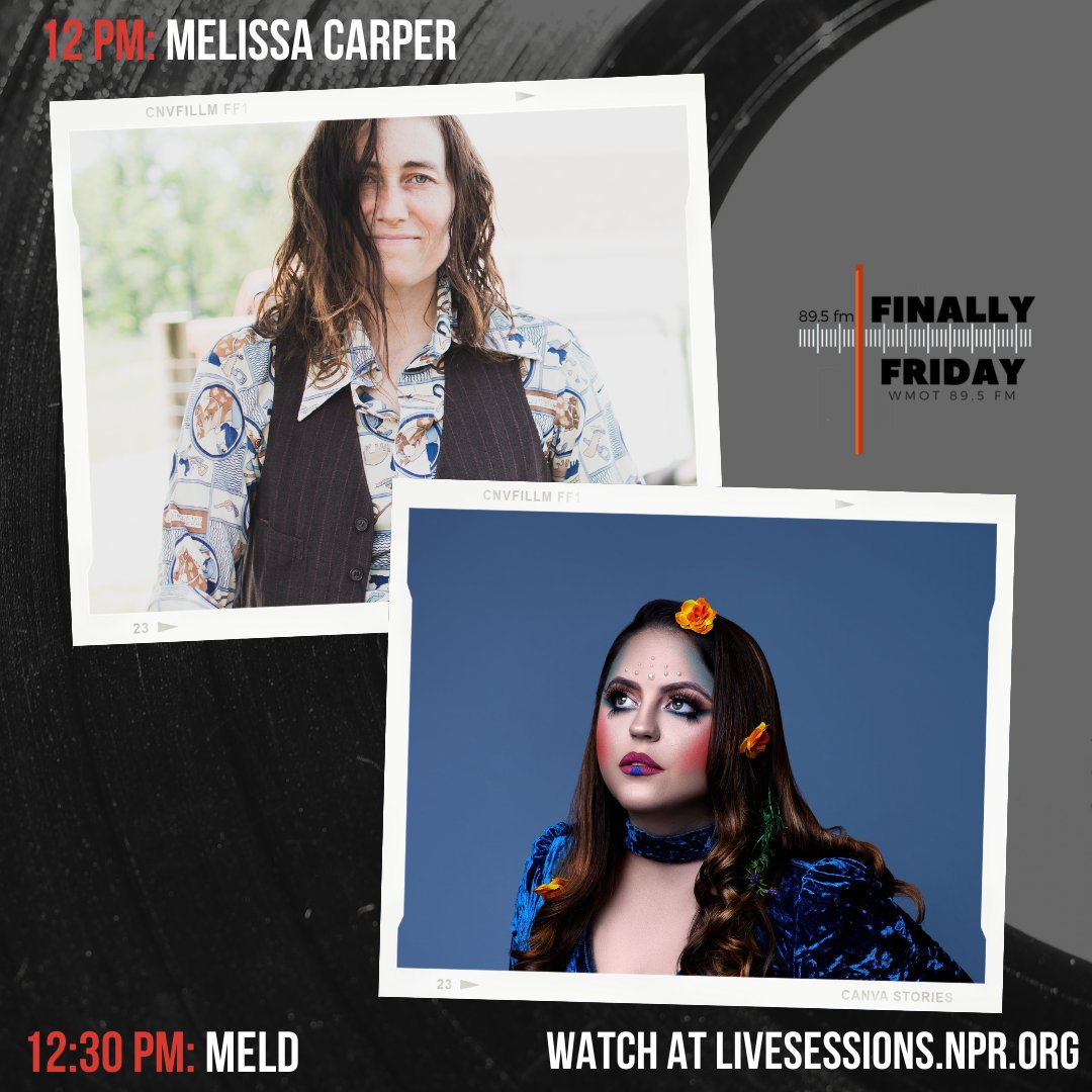 It's Finally Friday at Noon today with <a href="/MelissaLCarper/">Melissa Carper</a> and <a href="/MELDMusic/">MELD</a> Listen on 89.5, streaming at WMOT.org or watch the videos at LiveSessions.NPR.org. 
#finallyfriday #localmusic
