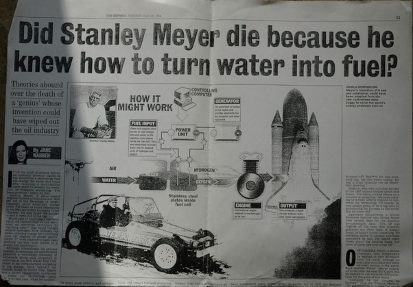 A revolutionary idea that posed threat for oil companies ?Stanley Allen Meyer owned more than 200,000 patents to his name in fields like oceanography , cardiac monitoring and banking. But his most popular patent was of Hydrogen Car.1/