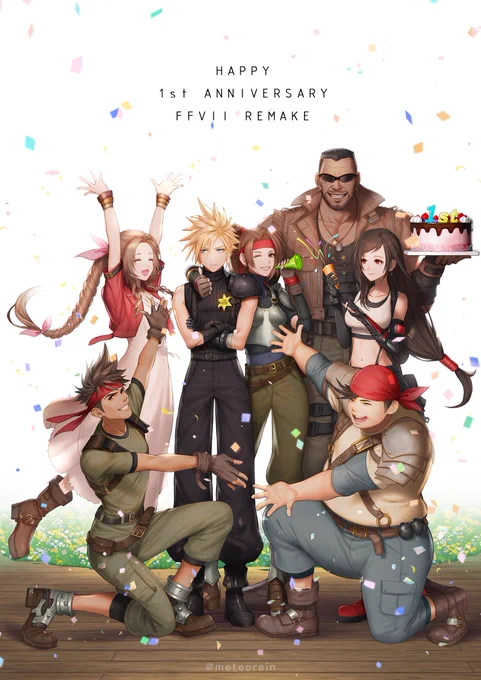 파판7 발매 1주년 축하!🥳🎉
#FF7R_1stAnniversary #FF7R_1周年 