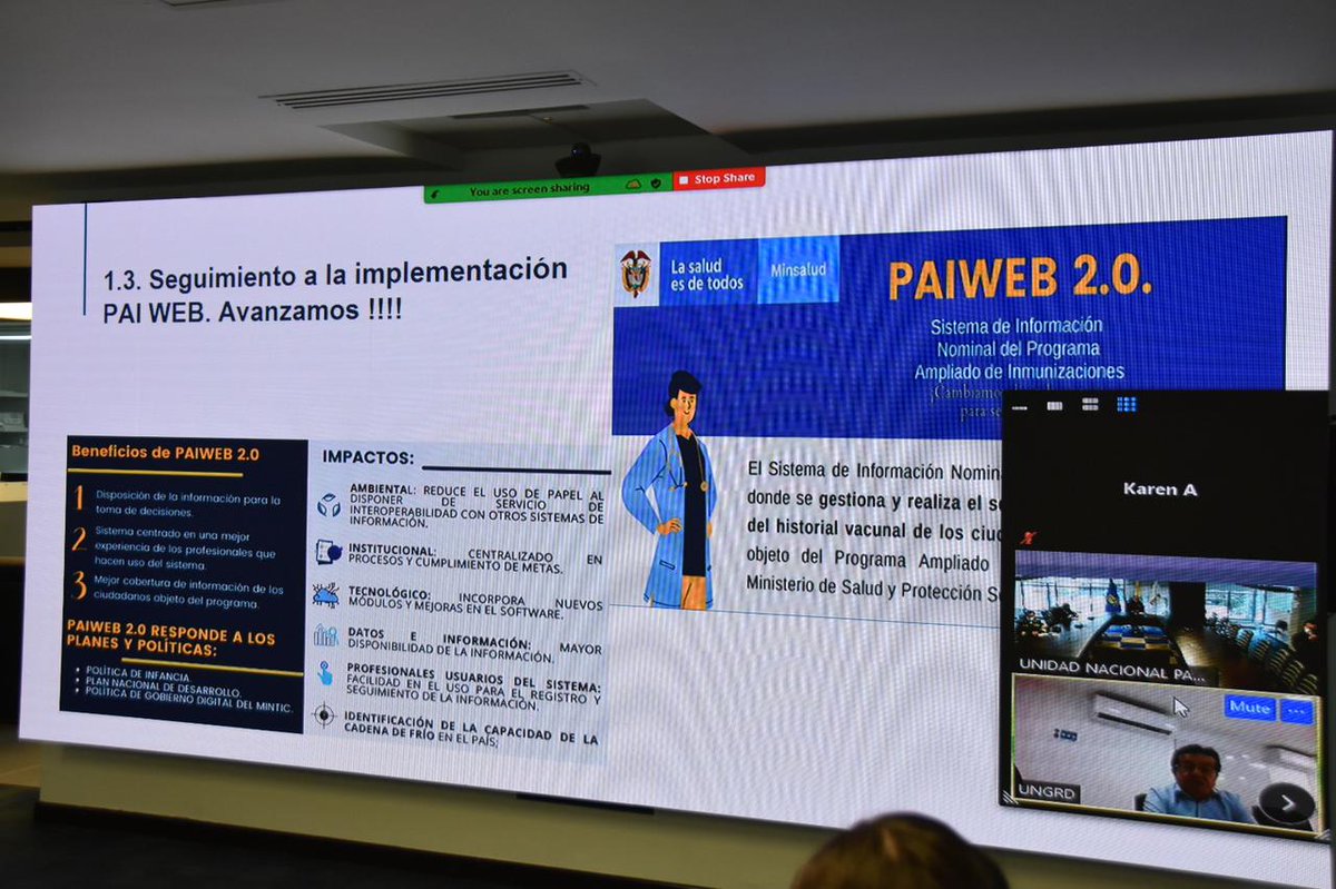 UNGRD's tweet photo. El #PAIWEB 2.0, es un software de uso exclusivo del @MinSaludCol y de las Secretarías de Salud de las entidades territoriales, EPS, IPS -que son las que registran la vacunación- , el cual permitirá la consolidación de la información de la vacunación aplicada en el país. https://t.co/lWvc2XGcsy