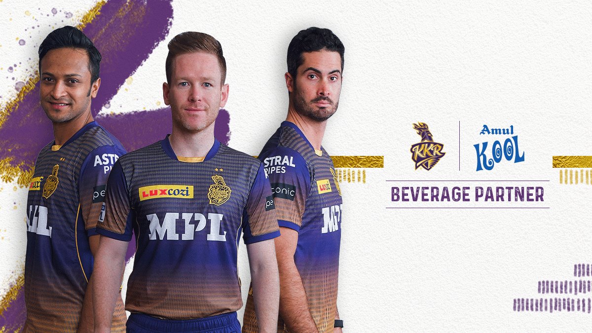KKRiders's tweet photo. This season, pour up and sit back to watch the Knights in action! 🥤

Happy to announce our Beverage Partner for the season, Amul Kool! 🤜🏼🤛🏼

@Amul_Coop #Amul #DilChiller #KKRHaiTaiyaar #IPL2021 https://t.co/hKSqvkAVZa