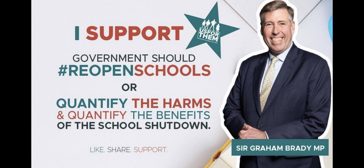 3) Here’s 2 of the many  @Conservative MPs backing  #UsForThem, whose current aim is for NO  #COVID19 MITIGATIONS in SCHOOLS.  @EstherMcVey1  @grahambradymp  #ConflictOfInterests anyone?