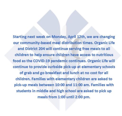 REMINDER: CHANGE IN COMMUNITY DISTRIBUTION TIMES STARTING NEXT WEEK