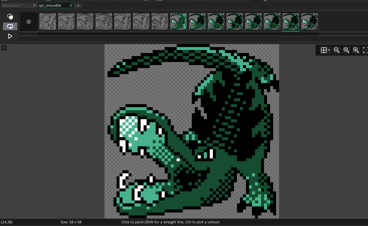 KahmannGaming's tweet photo. A pixel art challenge I did yesterday was to use only 4 colors within 58 by 58 pixels. Maybe this will be used for a future game?

With that small detour out of the way, I will be back to working on PBJW today!

#kahmanngaming #indiedev #PixelArt #gamesforfun https://t.co/NenlSknBTO