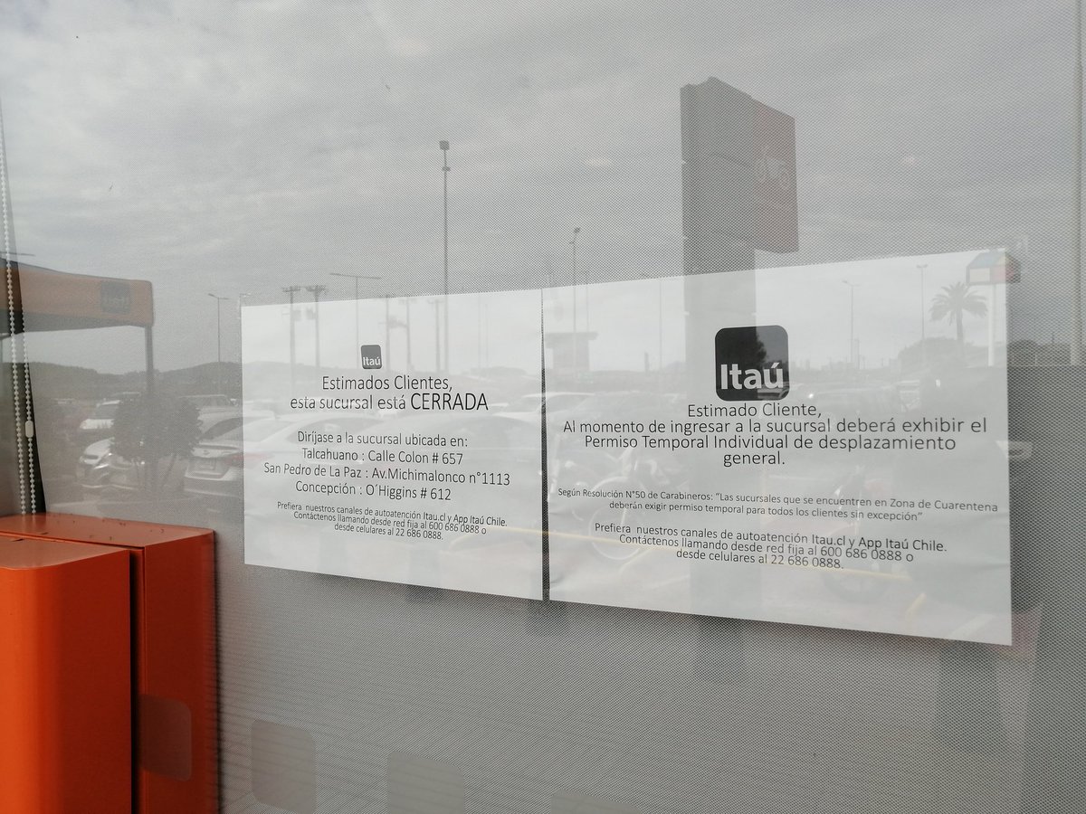 Soy_el_krak's tweet photo. Talcahuano: Mall Plaza del Trébol @MallplazaCL cerradas sucursales de @bancodechile e @itauchile RT para que no se vengan a dar el pique innecesariamente @thnoinfo @CEBioBio @Pablosky8a @Amigopenquista @biobio @Sabescl https://t.co/nrYSzM7D5j