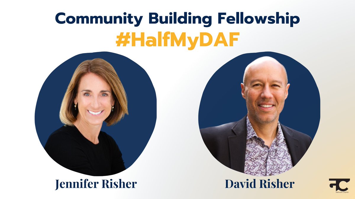 For the concluding session of the community building fellowship, we have two extremely special guests - @JenRisher & @davidrisherWR - joining us!

In this session, they would be sharing their experience of running #HalfMyDAF via scaling a community of donors & culture of giving.