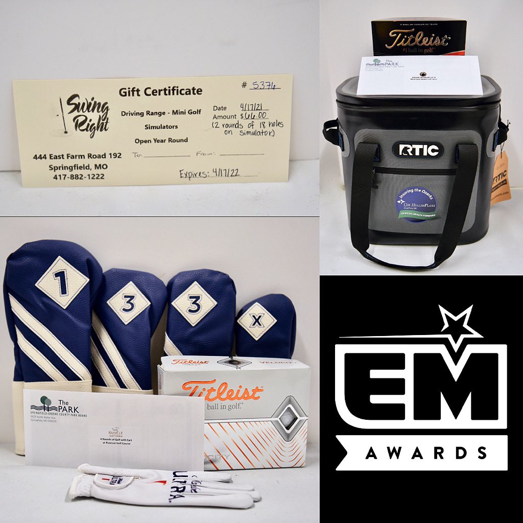 EM_Awards's tweet photo. Wanting to knock the dust off of your clubs and go hit the links?🏌🏽 With the Masters Tournament coming up this weekend, this is the perfect time for you to check out some of the golf bundles in our auction‼️ Auction opens tomorrow, April 10th! #EM4170s #auction https://t.co/1wpFIJsL0l