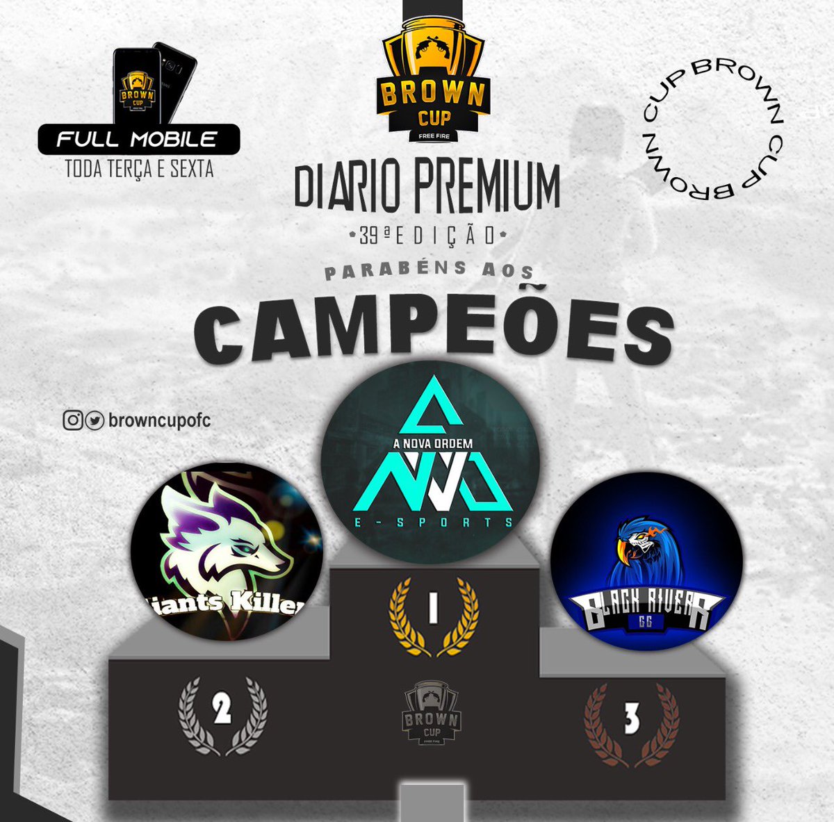 browncupofc's tweet photo. Nossa 39ª EDIÇÃO DO DIÁRIO PREMIUM FICOU ASSIM, PARABÉNS PARA OS CAMPEÕES 🏆🙅🏾‍♂️
#BROWNCUP https://t.co/mNWHb25Pjg