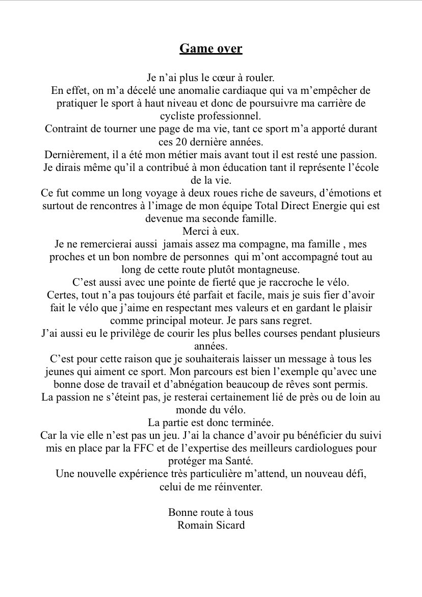 Un petit message à vous adresser au sujet de ma situation actuelle...