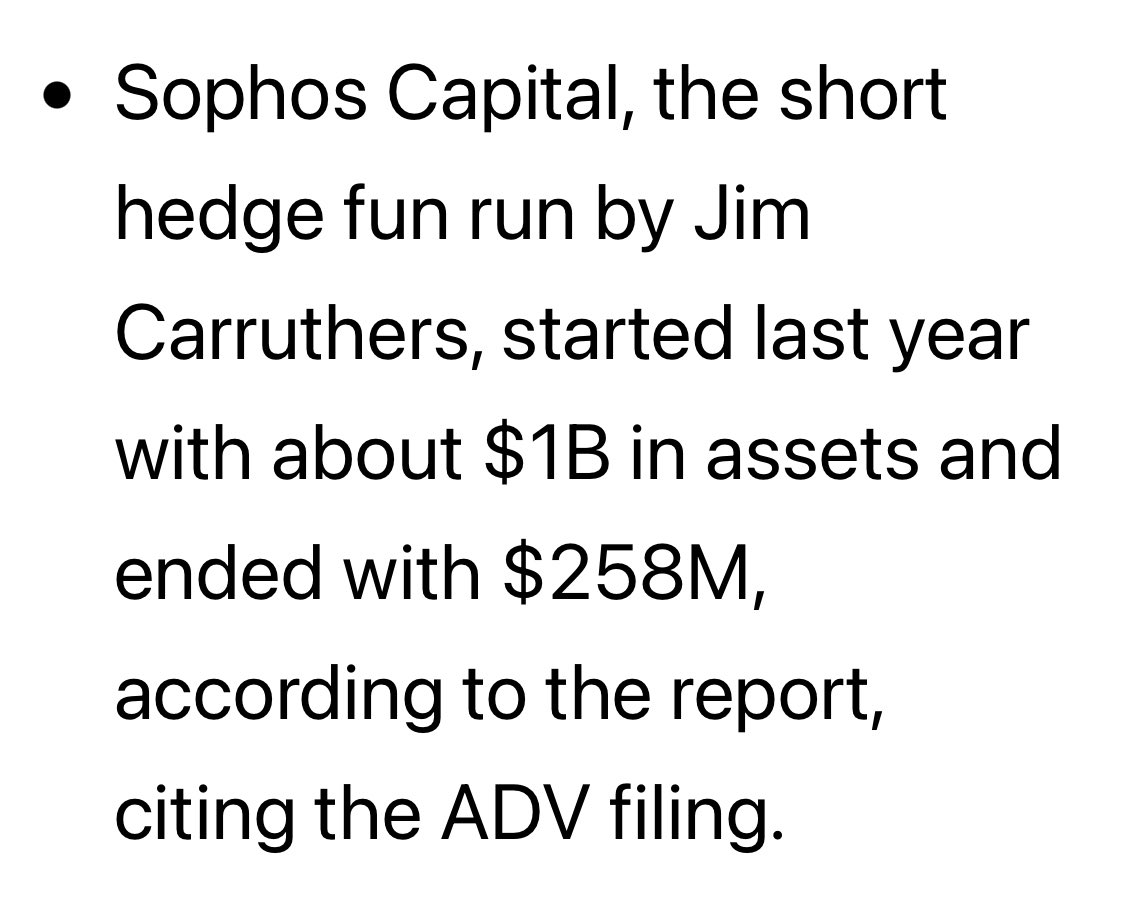 Another very vocal tesla short selling firm also wiped out. #sophos capital run by Jim Carruthers. Game over. $tsla