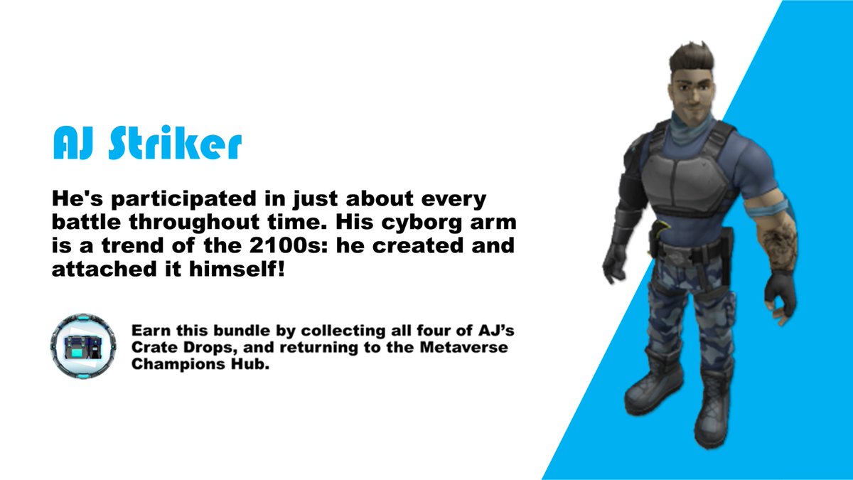Bloxy News On Twitter Each Faction Has Four Mystery Boxes Containing Avatar Accessories Scattered Across 180 Different Roblox Games That Must Be Collected To Earn The Corresponding Avatar Bundle Champion Let S Meet - roblox cyborg arm