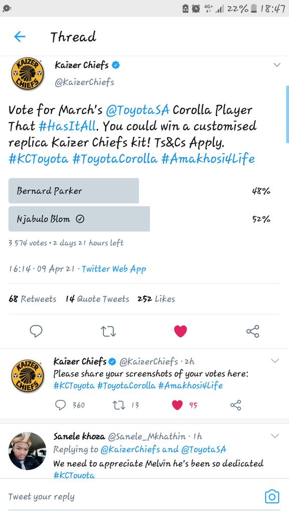 ThaOGFlacko's tweet photo. @KaizerChiefs We all KC fans know the fact that @NjabuloBlom is about to be G.O.A.T ✌🌍💯
#KCToyata #ToyotaCorolla #Amakhosi4Life https://t.co/vx3WFvknzq