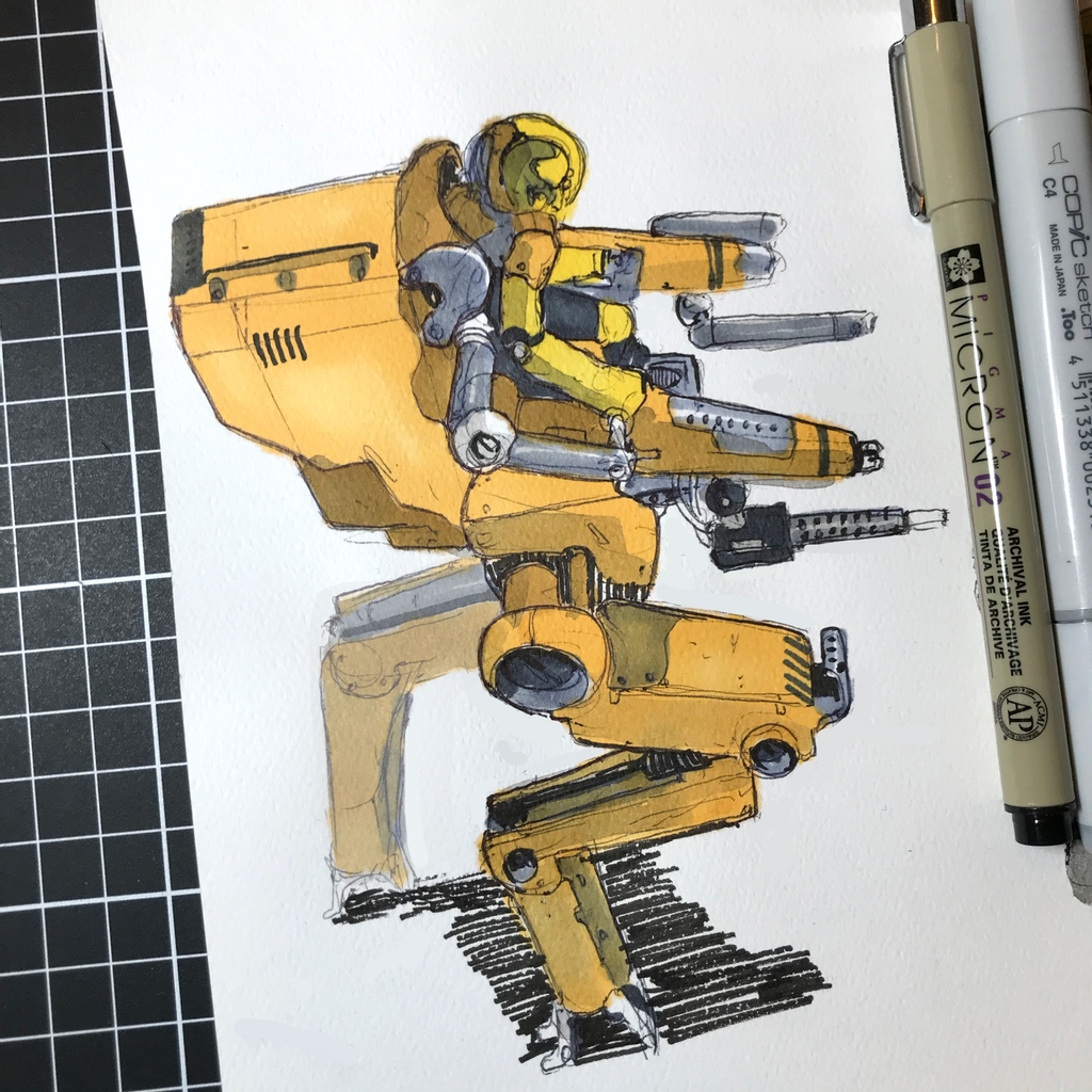 Rodrigo Gil on X: Chartpak markers smell like poison. Colors are really  nice though. ⁠ ⁠ #conceptart #illustration #design #art #markers #sketch  #scifi #mech  / X