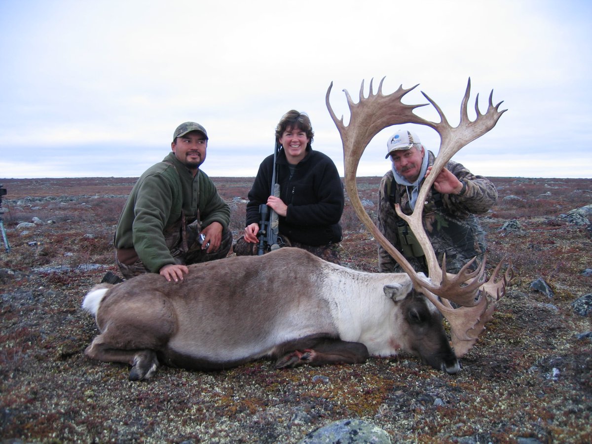 This was Vanessa's first day in her life hunting big game. Number four in the world with a muzzleloader and over the B&amp;C minimum. Not a bad way to launch a hunting career! 
.
.
.
.
#caribou #huntingisconservation #muzzleloader #NWT #barrenground #longhunter #booneandcrockett