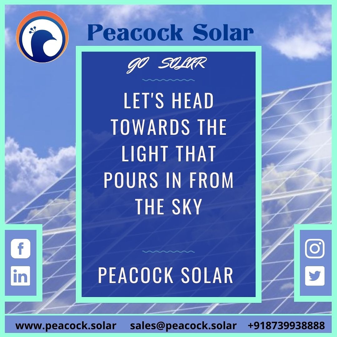 "Living made simple.."
Reach us at: 
Instagram : instagram.com/peacocksolar/
Facebook : facebook.com/PeacockSolar
Linkedin : linkedin.com/psolar
Website : peacock.solar
Email : sales@peacock.solar
#gosolar #gogreen #sustainability #solarpanels #solarinstallation