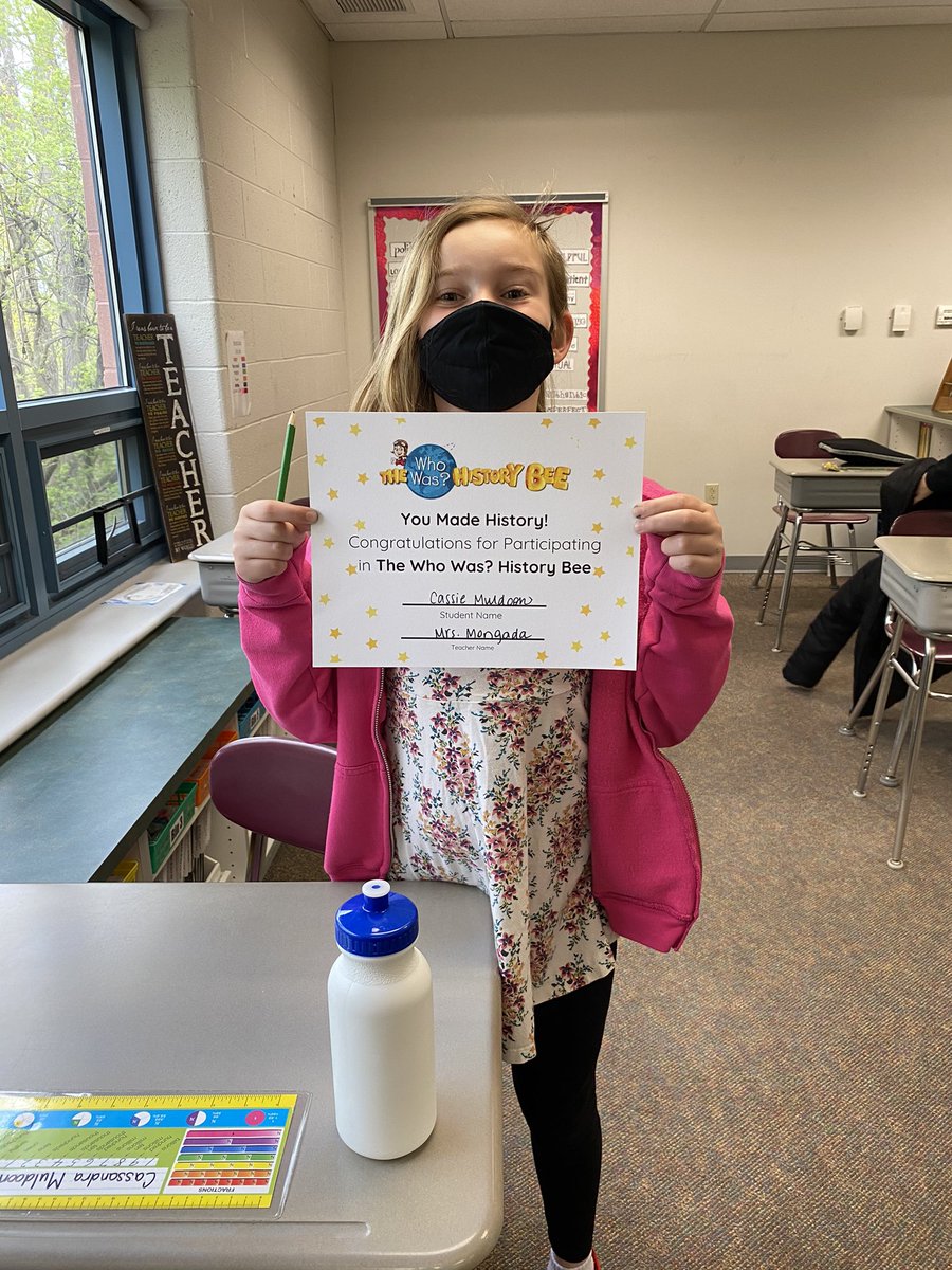 A huge shoutout to the participants in today’s Who Was History Bee 🐝 Way to go Cassie and the 3rd-5th graders who worked so hard this year to prepare for the competition. <a href="/MrsMongada/">Mrs. Mongada</a>, your hard work with this group of students showed today! <a href="/ParksideES/">Parkside Elementary</a> #PennDelcoProud