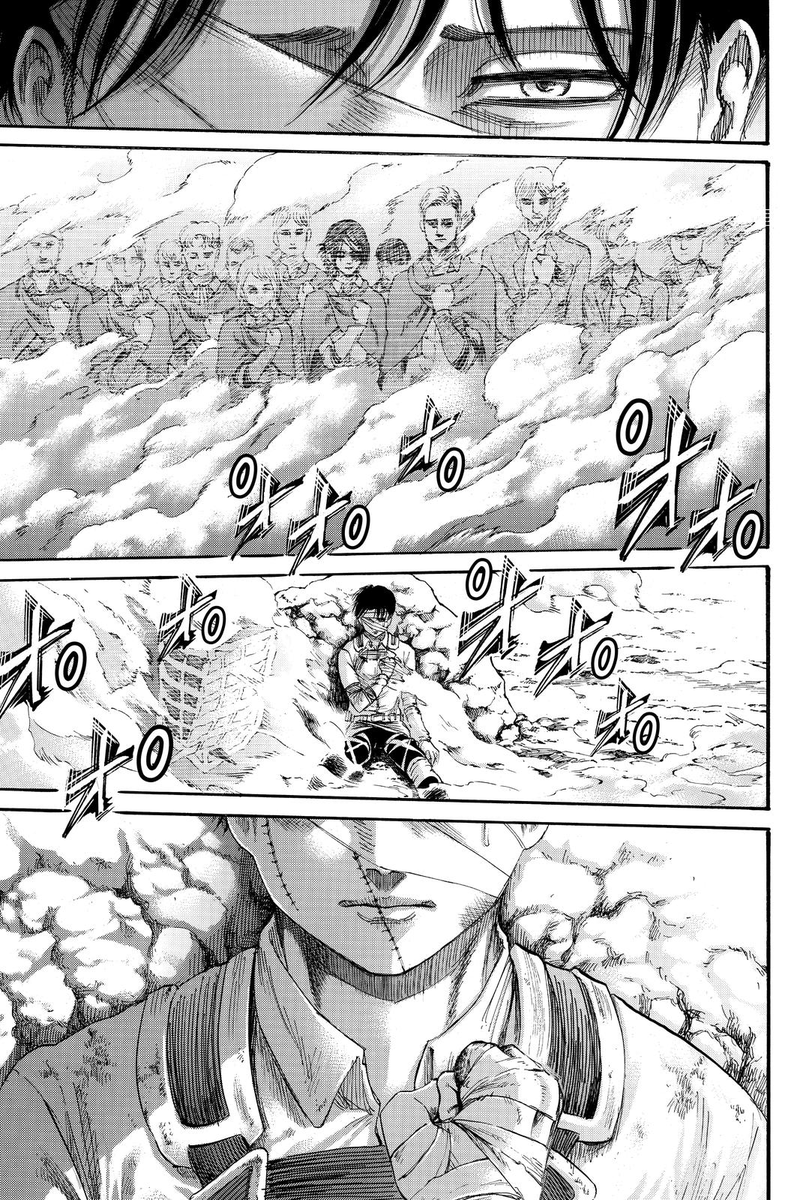This is actually one of the reasons I really loved this scene of Levi, not just because it's a very deserved conclusion for his character, but Eren called a united world "optimistic" and Levi also said the only way they could push on was believing in that idealistic world.