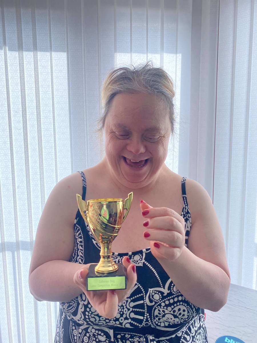 Catherine was delighted to be presented with her ‘World Cup’ for winning our Branch Easter Competition! Well done again Catherine 👏🏼🏆🥇😃💙 #TeamVictoria