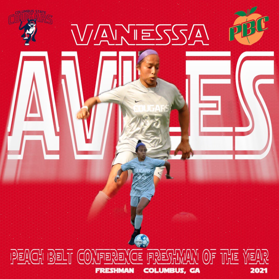 CSUCougarsWSOC's tweet photo. Peach Belt Conference @PeachBelt Freshman of the Year: 

Vanessa Aviles‼️

#GoCSU 🐾 https://t.co/lJpBwtLgfj