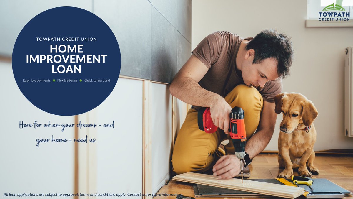 Don’t let the cost of those upcoming projects stop you from making your home the space you want it to be! Our new Home Improvement loan is available with no collateral, flexible terms, and quick turnaround (subject to approval). #WeAreTowpathCU #SpringCleaning