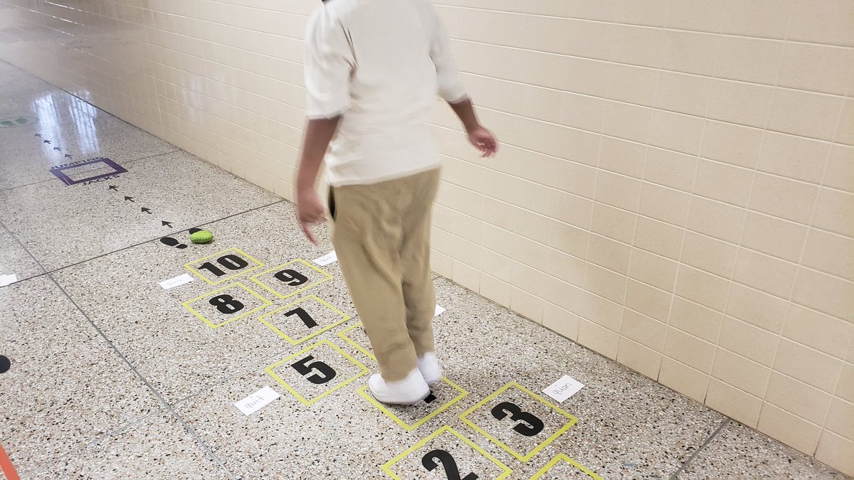 jgivens75's tweet photo. It may have been a bit too wet to take our OG games outside but @HalethorpeElem is lucky to have a sensory path so...How 'bout a quick game of Qu hopscotch?  
#og #readingbackintheirhands #movementinlearning #makelearningfun #decodingwords #qu @JillACarter1 @L_DeDeo @franbowman1 https://t.co/7YuJKflnIs