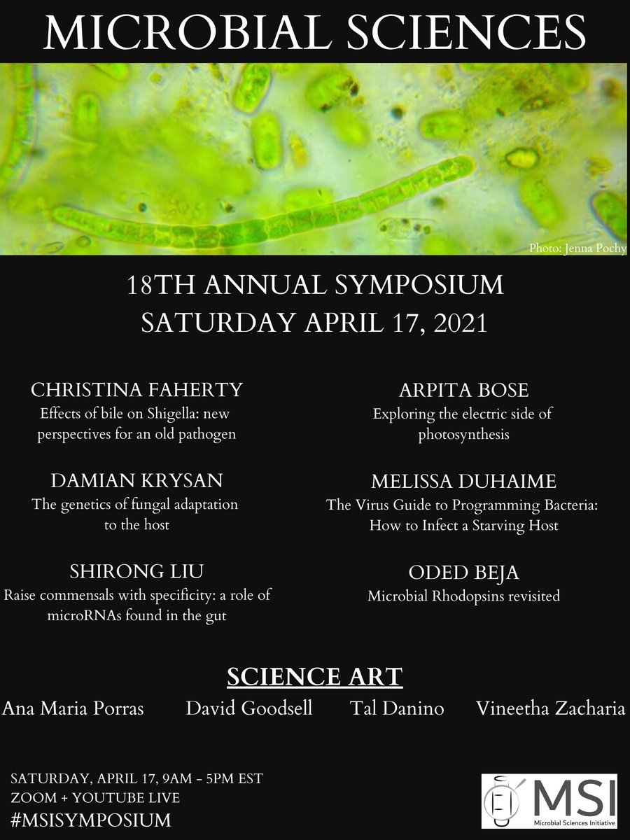 Pierre Deep Sea (@pgirguis) on Twitter photo Friends, the Harvard Microbial Sciences Symposium (<a href="/HarvardMSI/">Harvard Microbial Sciences Initiative (MSI)</a>) is next Saturday April 17th!
We are proud that our virtual event is open to all. We are also proud of our amazing line-up of scientists and artists, w/trivia by the incomparable <a href="/SarahMackAttack/">Sarah McAnulty, Ph.D</a>
See you there! Friends, the Harvard Microbial Sciences Symposium (<a href="/HarvardMSI/">Harvard Microbial Sciences Initiative (MSI)</a>) is next Saturday April 17th!
We are proud that our virtual event is open to all. We are also proud of our amazing line-up of scientists and artists, w/trivia by the incomparable <a href="/SarahMackAttack/">Sarah McAnulty, Ph.D</a>
See you there!