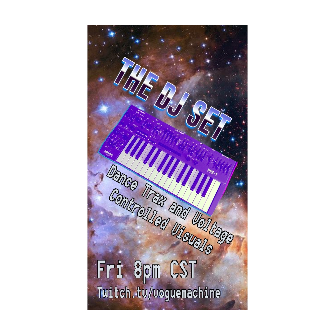 Come dance the night away with us tonight at Twitch.tv/voguemachine 8pm CST.

#music #electronicmusic #dj #djset #Livestream  #streaming #twitch #housemusic #Dance #80smusic